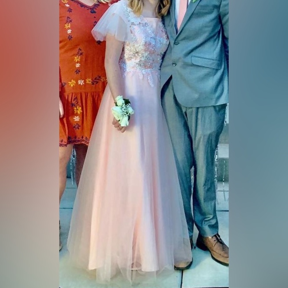 Light pink professionally hand crafted prom dress